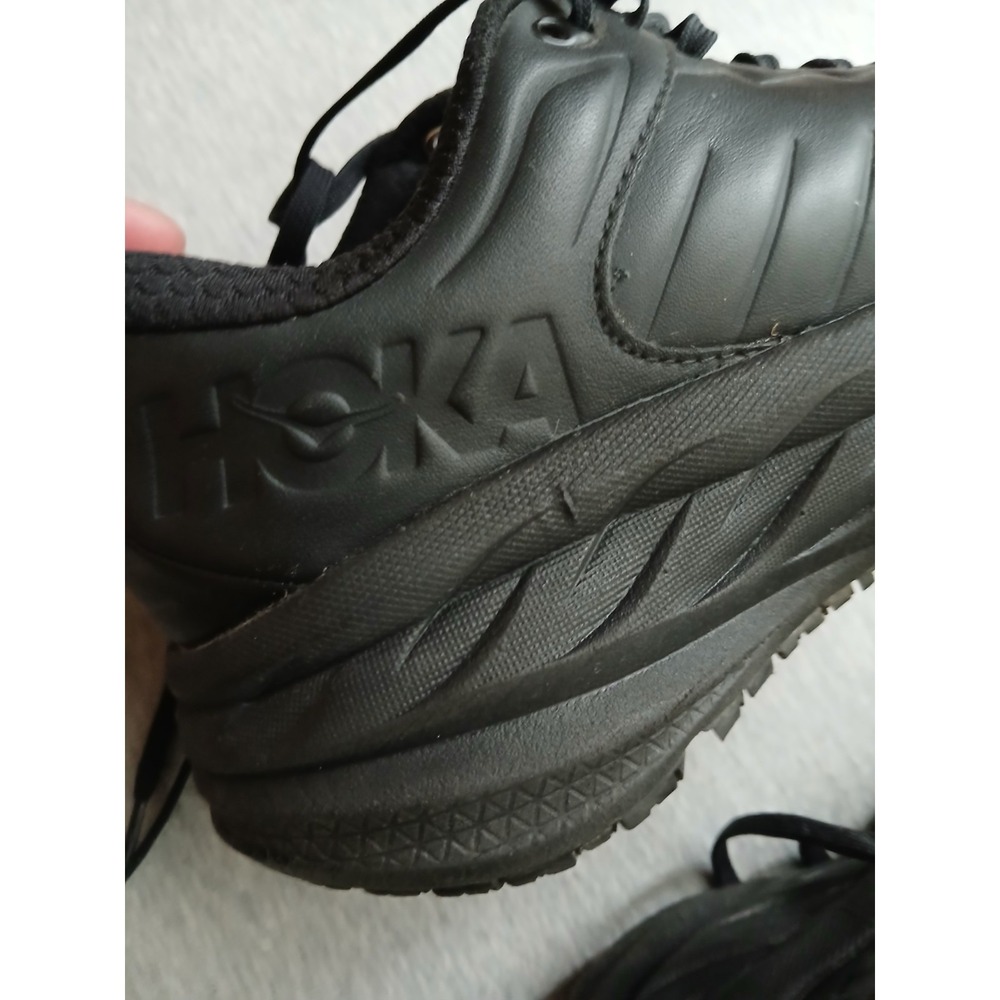 Hoka Sneakers Womens 9 Bondi SR Leather Black Lace Up Casual Comfort Everyday - Picture 12 of 14